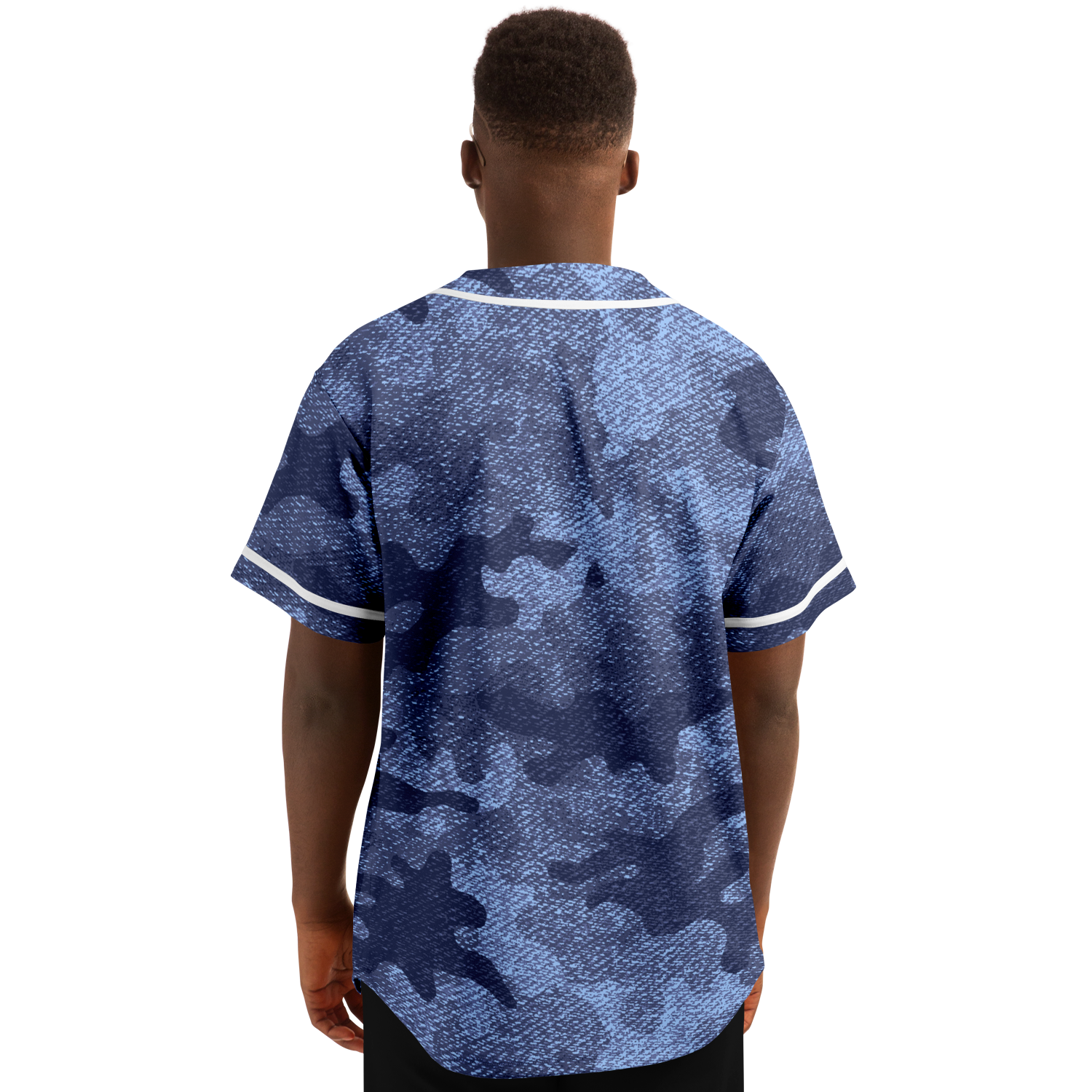 Camo Baseball Jersey | Denim Blue Camouflage