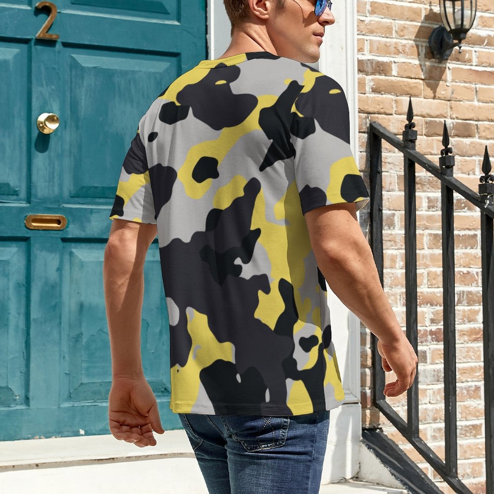 Camo Shirt | Yellow, Black & Silver Camouflage T