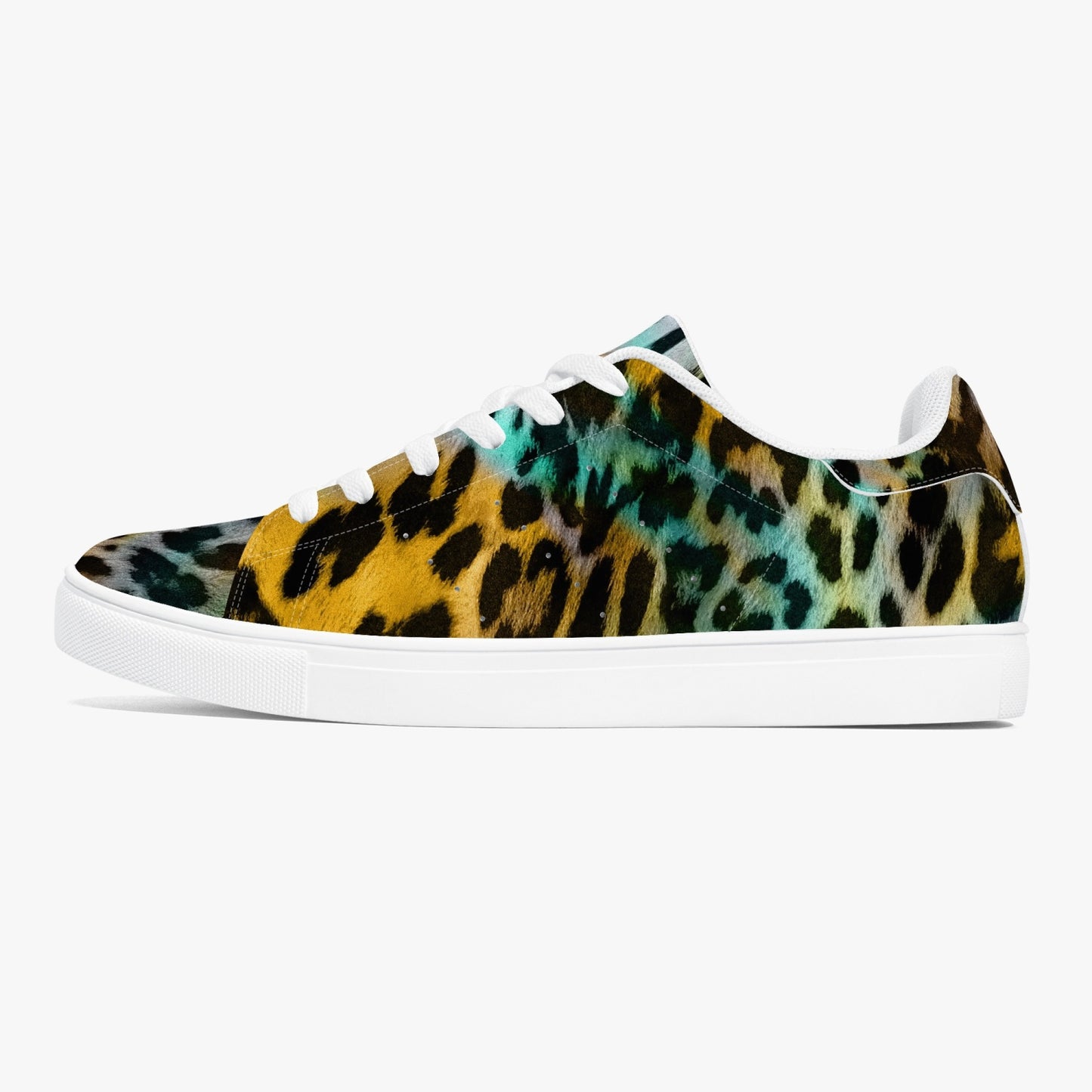 Leopard Sneakers | Classic Low-Top | Yellow and Blue