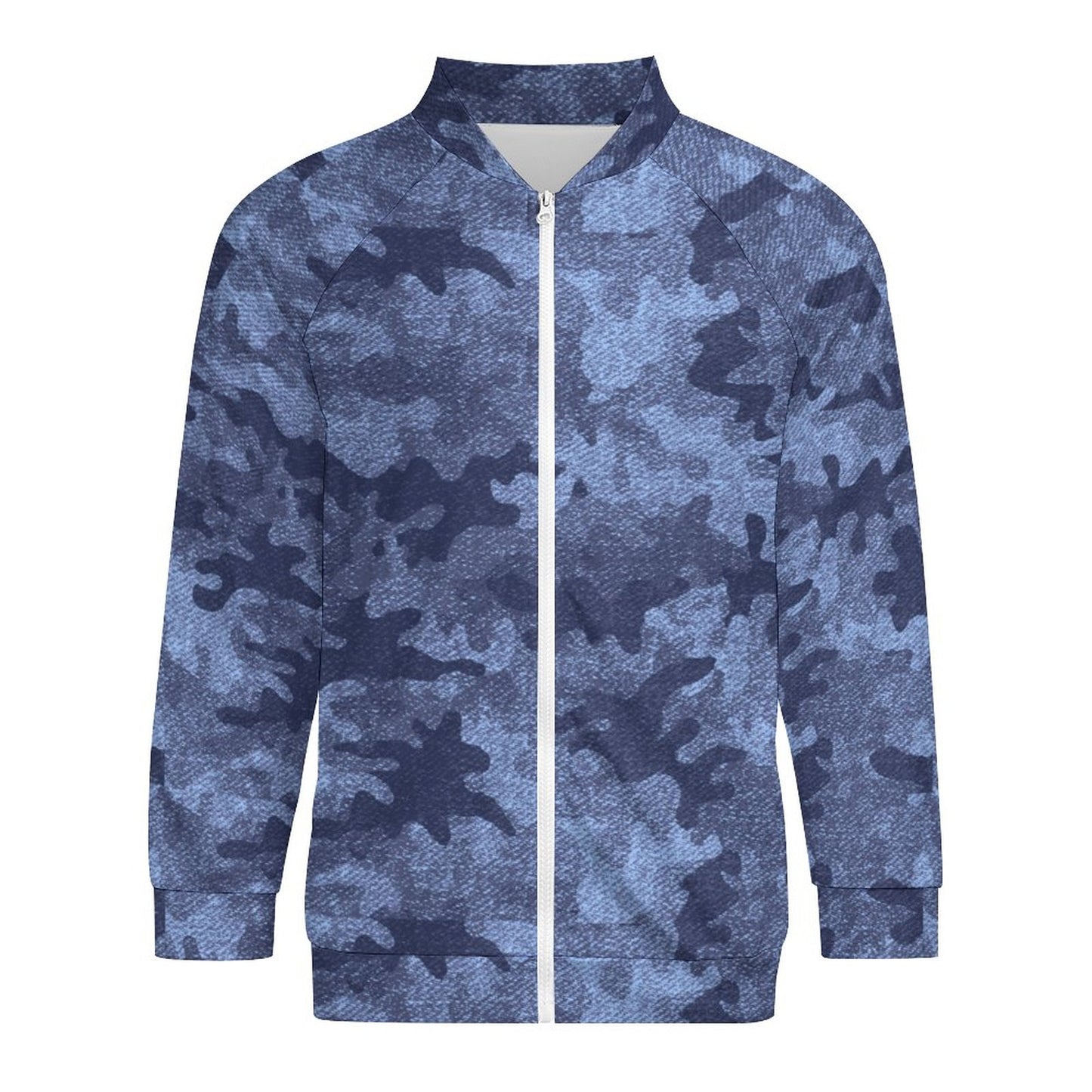 Camo Shirt | Raglan Zip-up | Denim Blue