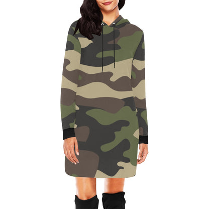 Camo Hoodie Dress | Classic Green Camouflage