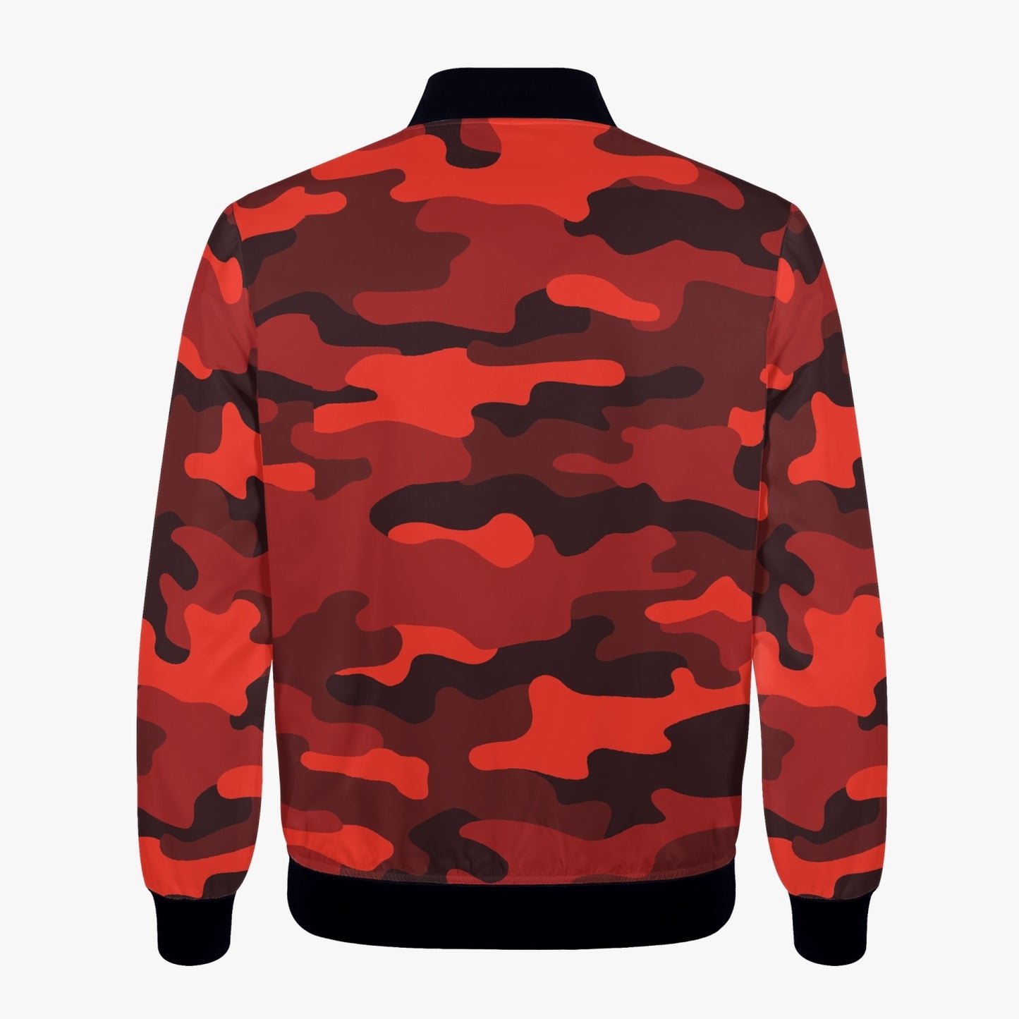 Women's Camo Bomber Jacket | Scarlet Red and Black