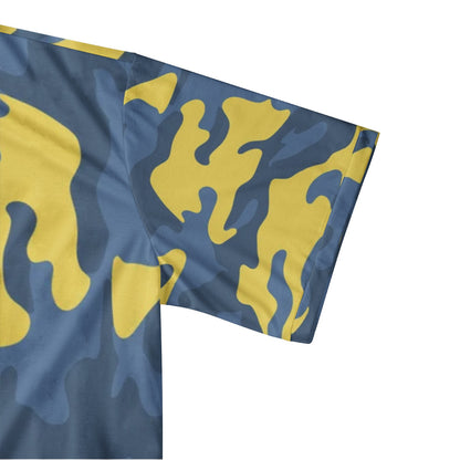 Men's Camo Golf Shirt | Blue & Yellow Camouflage