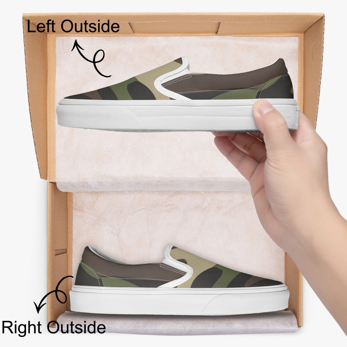 Camo Slip-On Shoes | Classic Green Camouflage