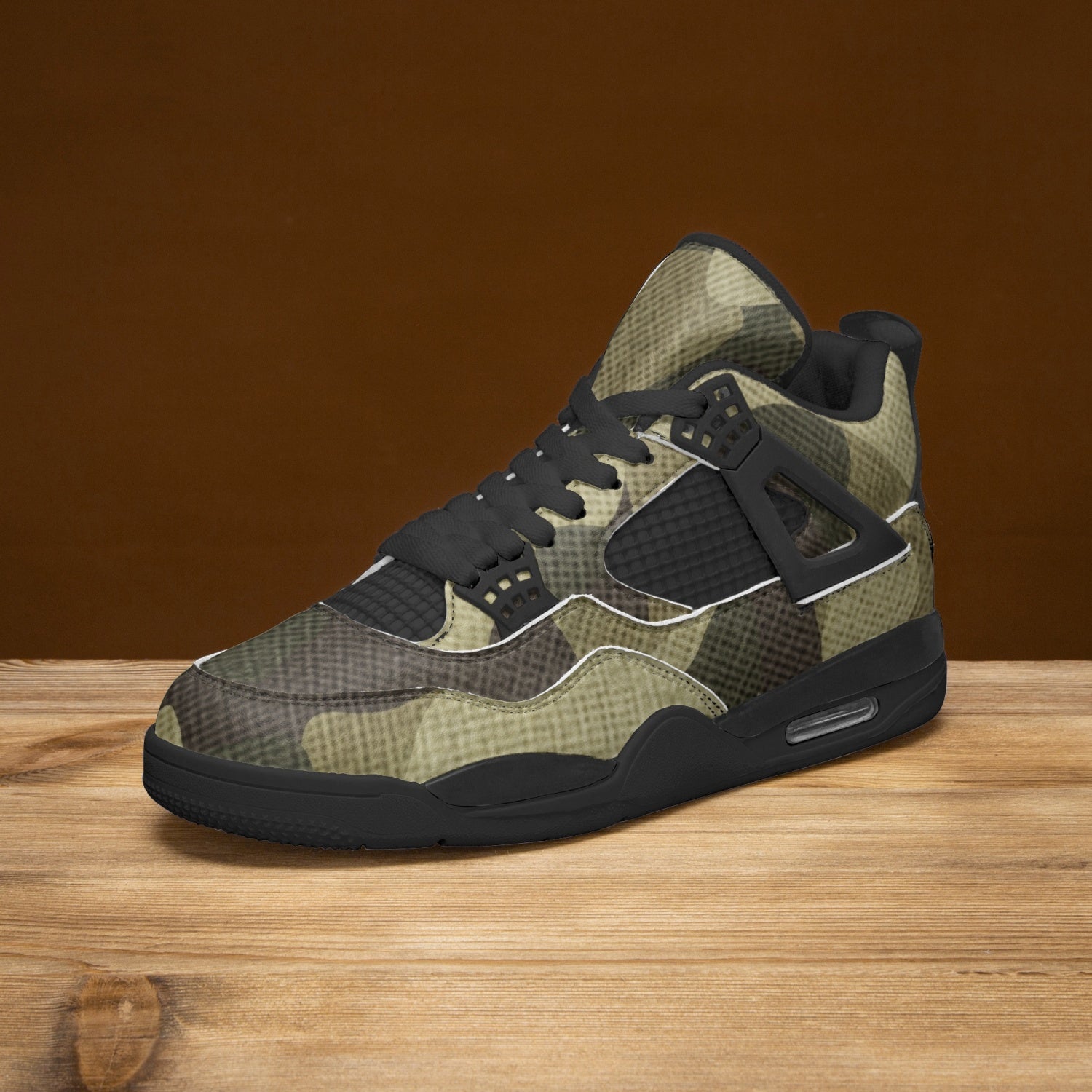 Camo Jordans AJ4 | Green Fabric Camouflage