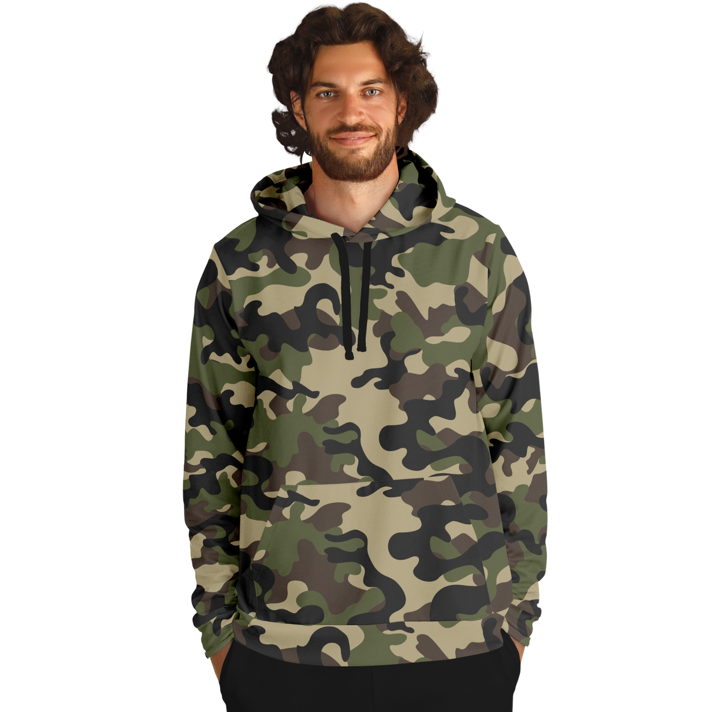 Army Brown Hoodie | Mixed Khaki and Jungle Green Camo