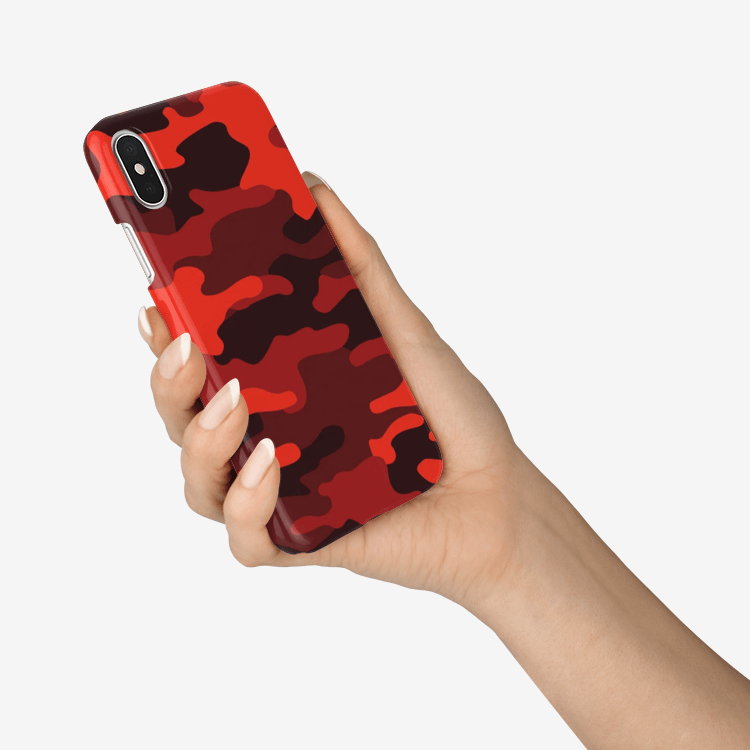 Camo Phone Case | iPhone | Red & Black Camouflage