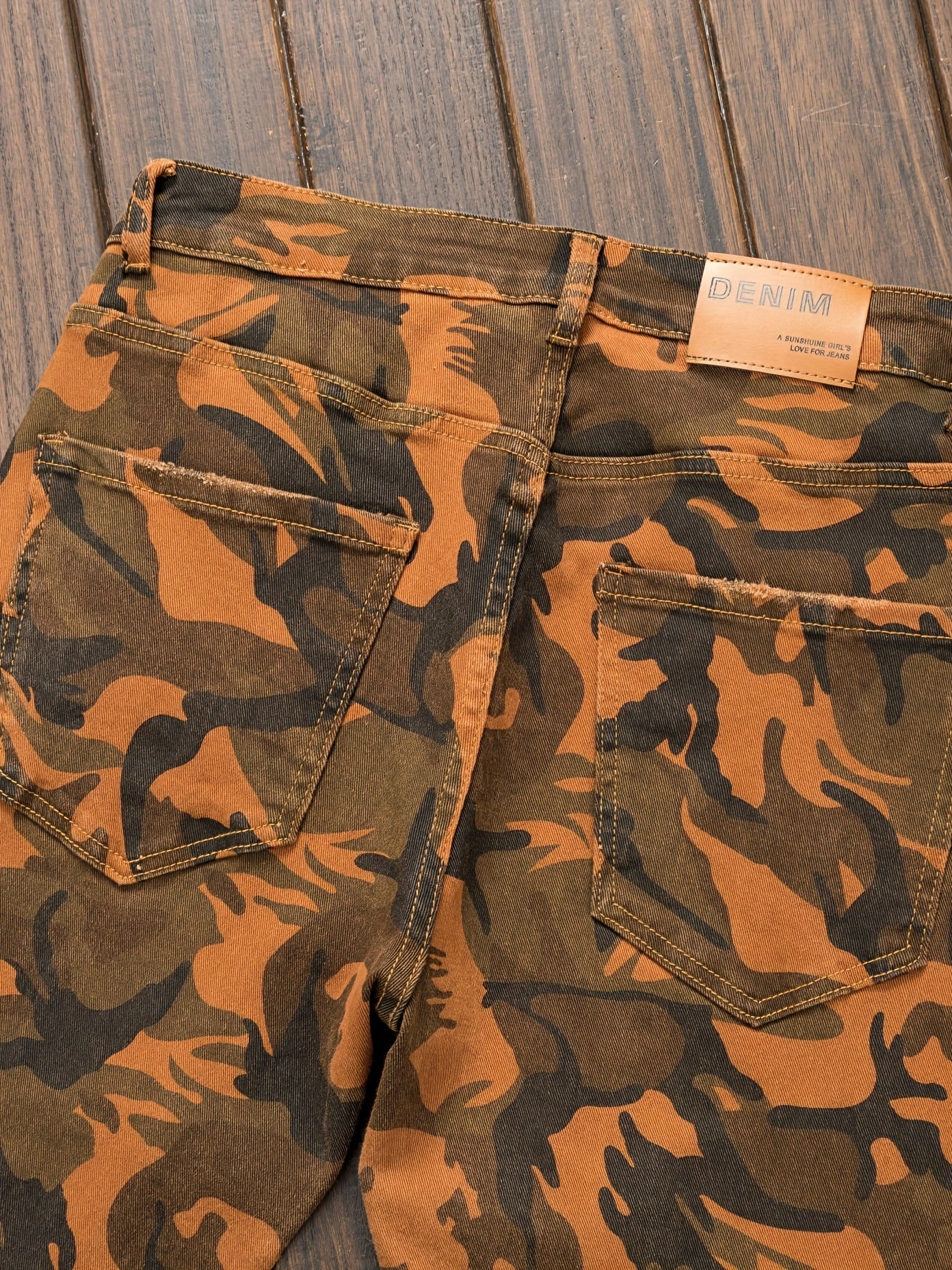 Men's Camo Light Stretch Skinny Fit Trousers | Patchwork Denim