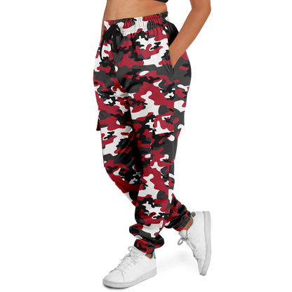 Red Camo Cargo Pants | MIxed Jungle Green, Black, & White