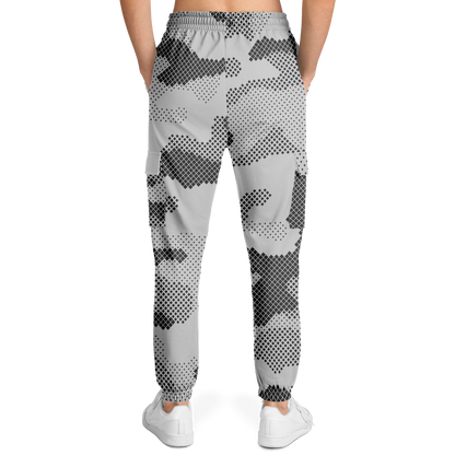 Camo Cargo Pants | Unisex | Black & White Digital Dotted