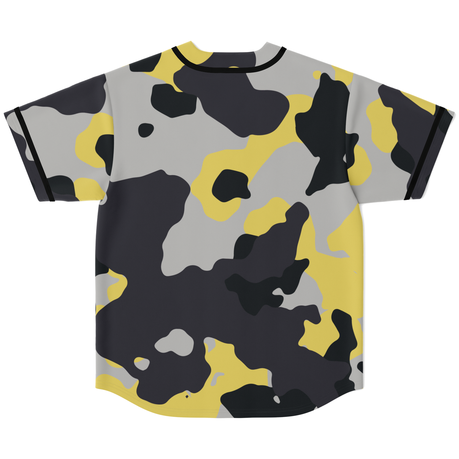 Camo Baseball Jersey | Yellow, Black & Silver Camouflage