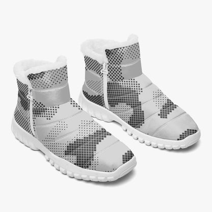 Camo Boots | Cotton-pad Fur Zipper Up | Digital Gray