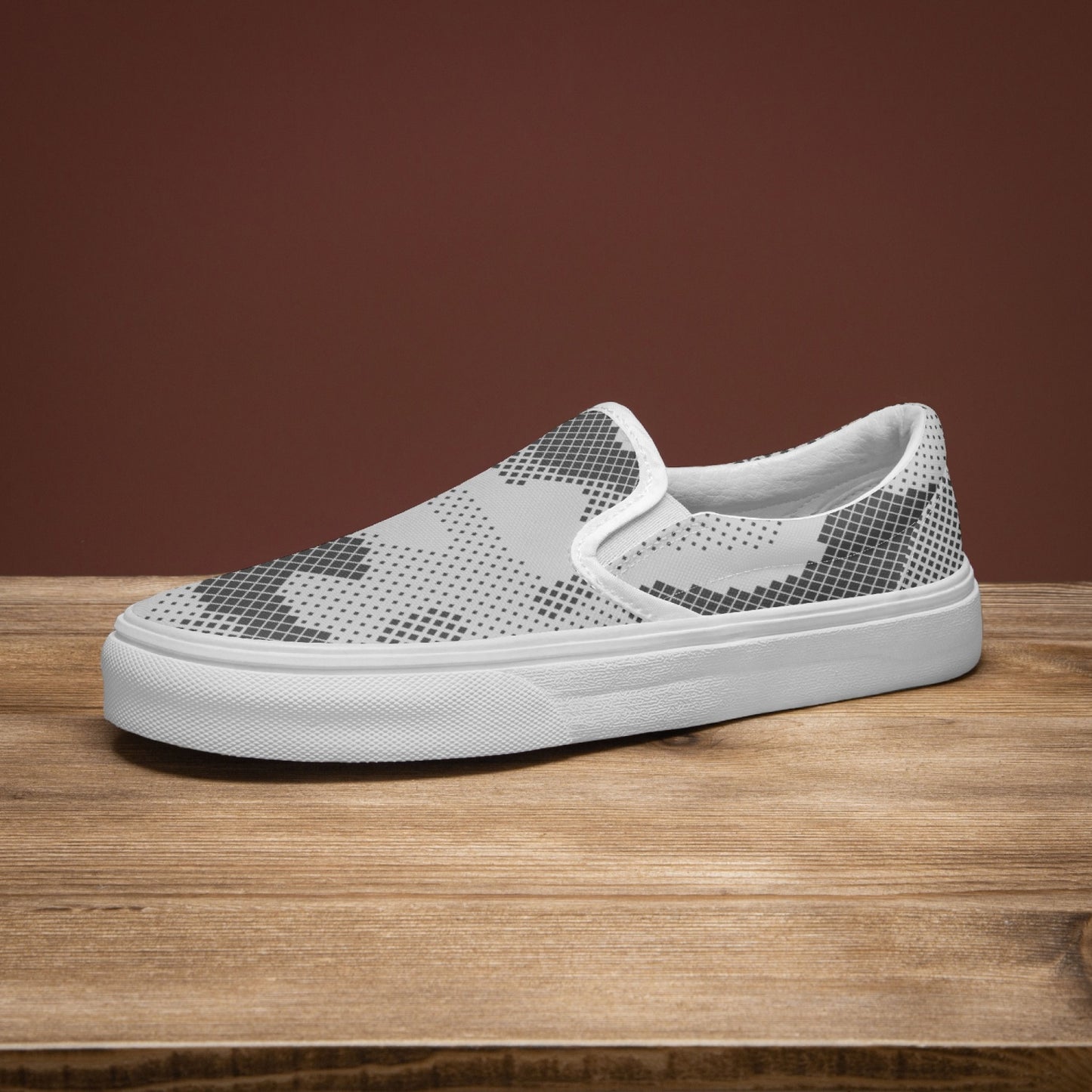 Camo Slip-On Shoes | DIgital Gray Camouflage