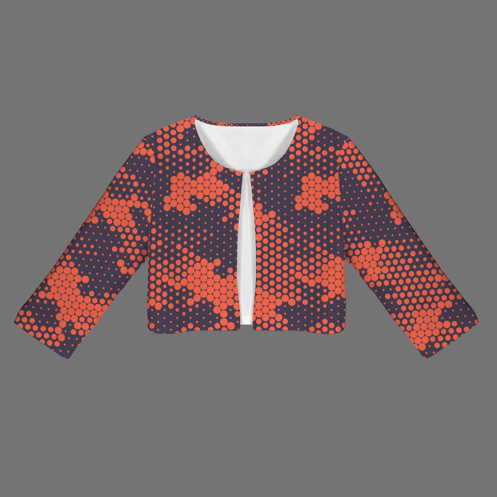 Camo Blazer | Cropped Open Front | Orange and Blue Digital Camouflage