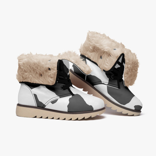 Camo Boots | Black & White Cotton-Pad Fur Lining