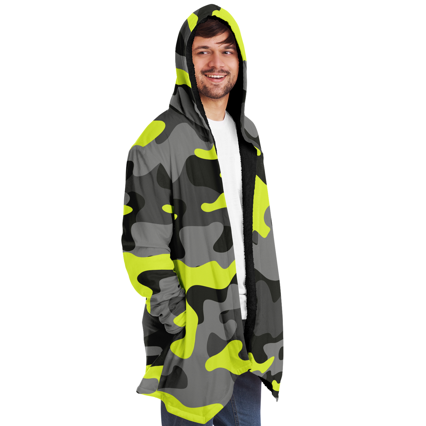 Camo Cloak | Yellow, Black, & Gray Camouflage | Microfleece