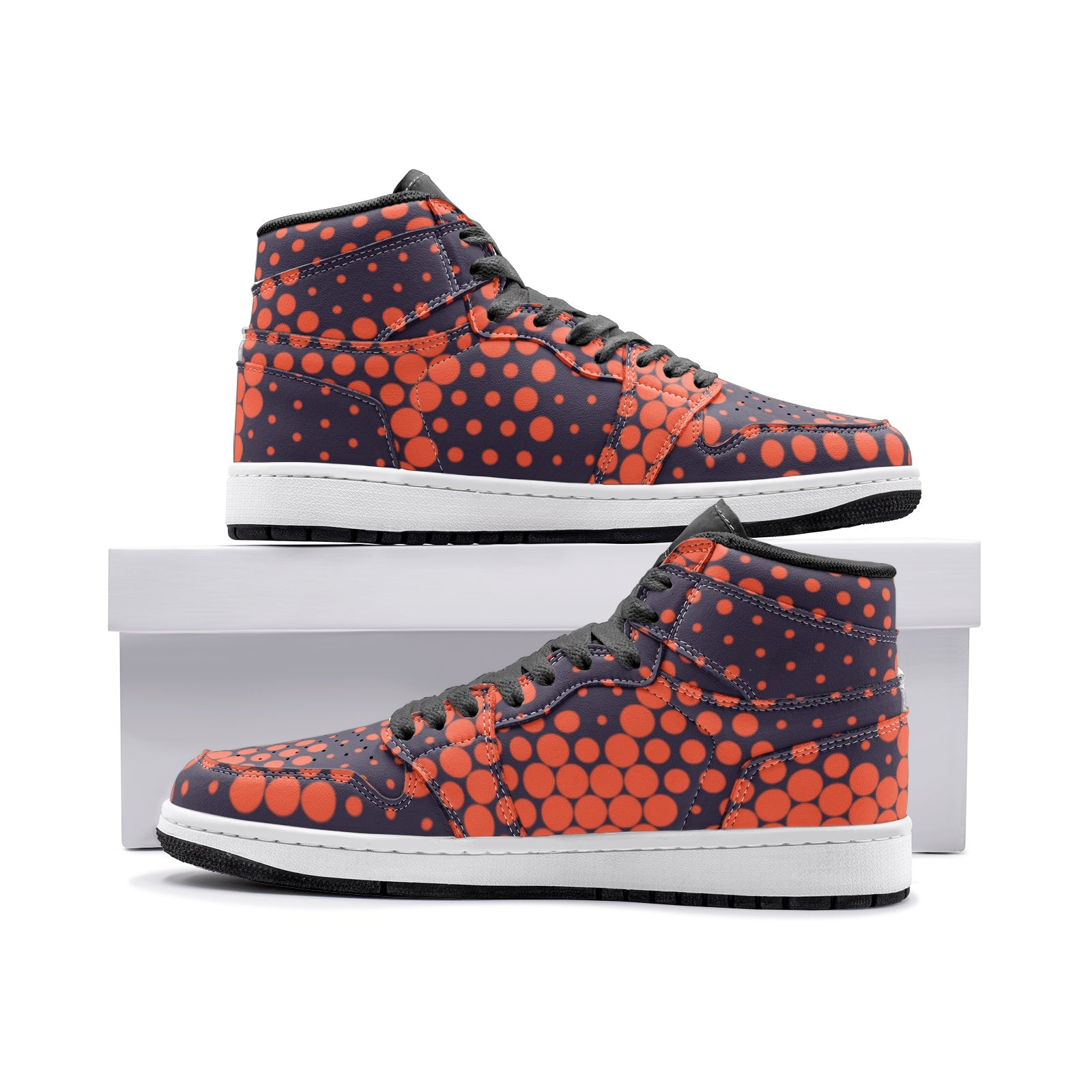 Camo Sneakers | High-Top | Orange & Blue Digital