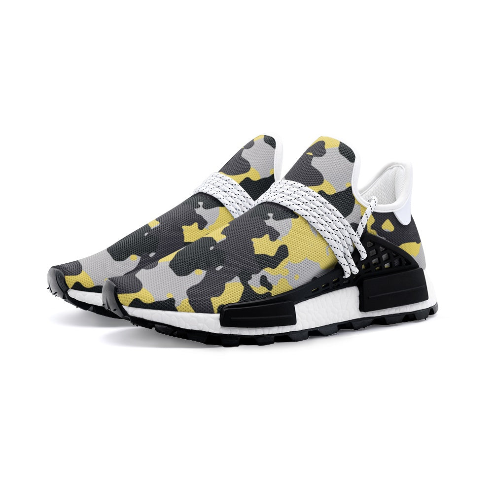 Lightweight Camo Sneakers | Yellow, Black, and Silver