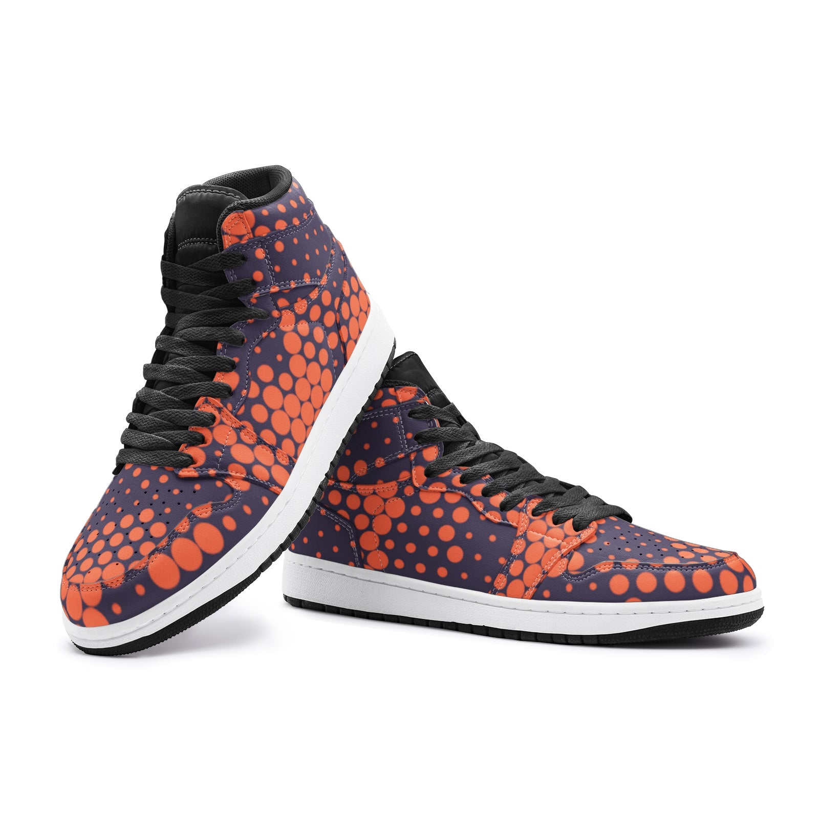 Camo Sneakers | High-Top | Orange & Blue Digital