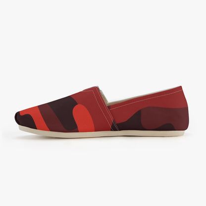 Camo Toms | Scarlet Red and Black Camouflage Canvas Shoes