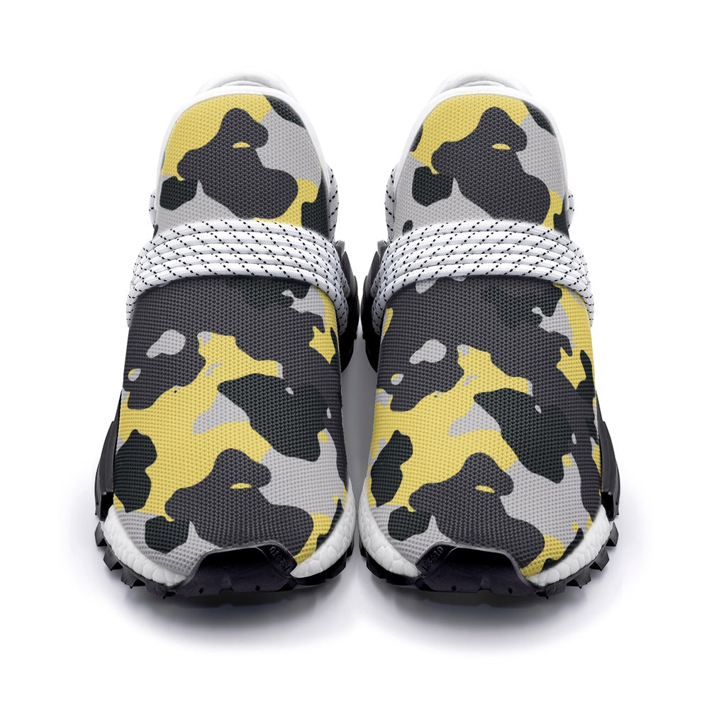 Lightweight Camo Sneakers | Yellow, Black, and Silver