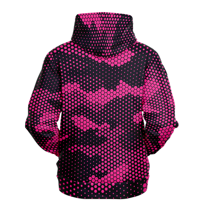 Camo Hoodie | Pink Digital Dotted Hexagonal Pullover