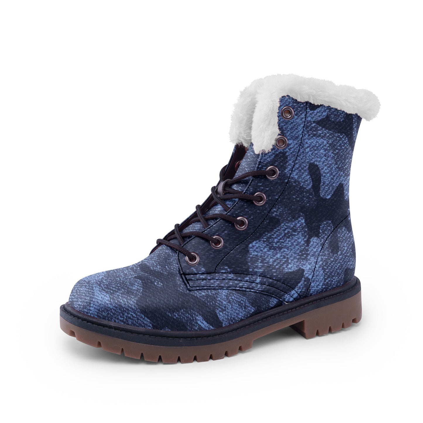 Snow Camo Boots | Denim Blue Camouflage