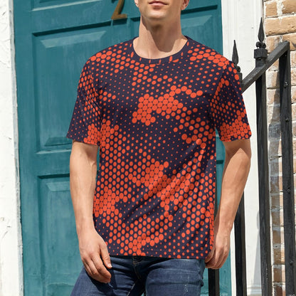 Camo Shirt | Orange & Blue Digital Camouflage T