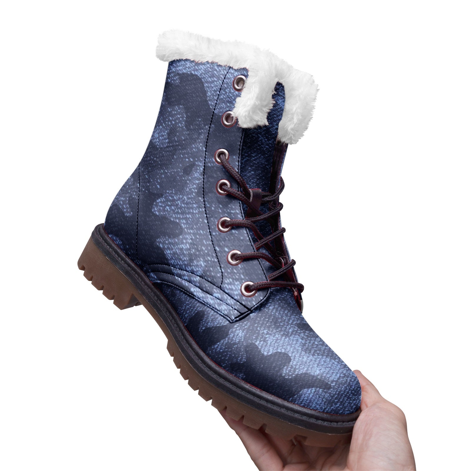 Snow Camo Boots | Denim Blue Camouflage