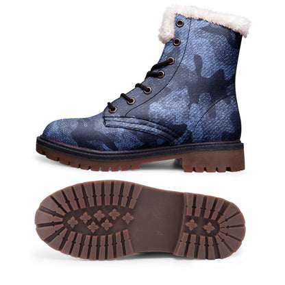 Snow Camo Boots | Denim Blue Camouflage