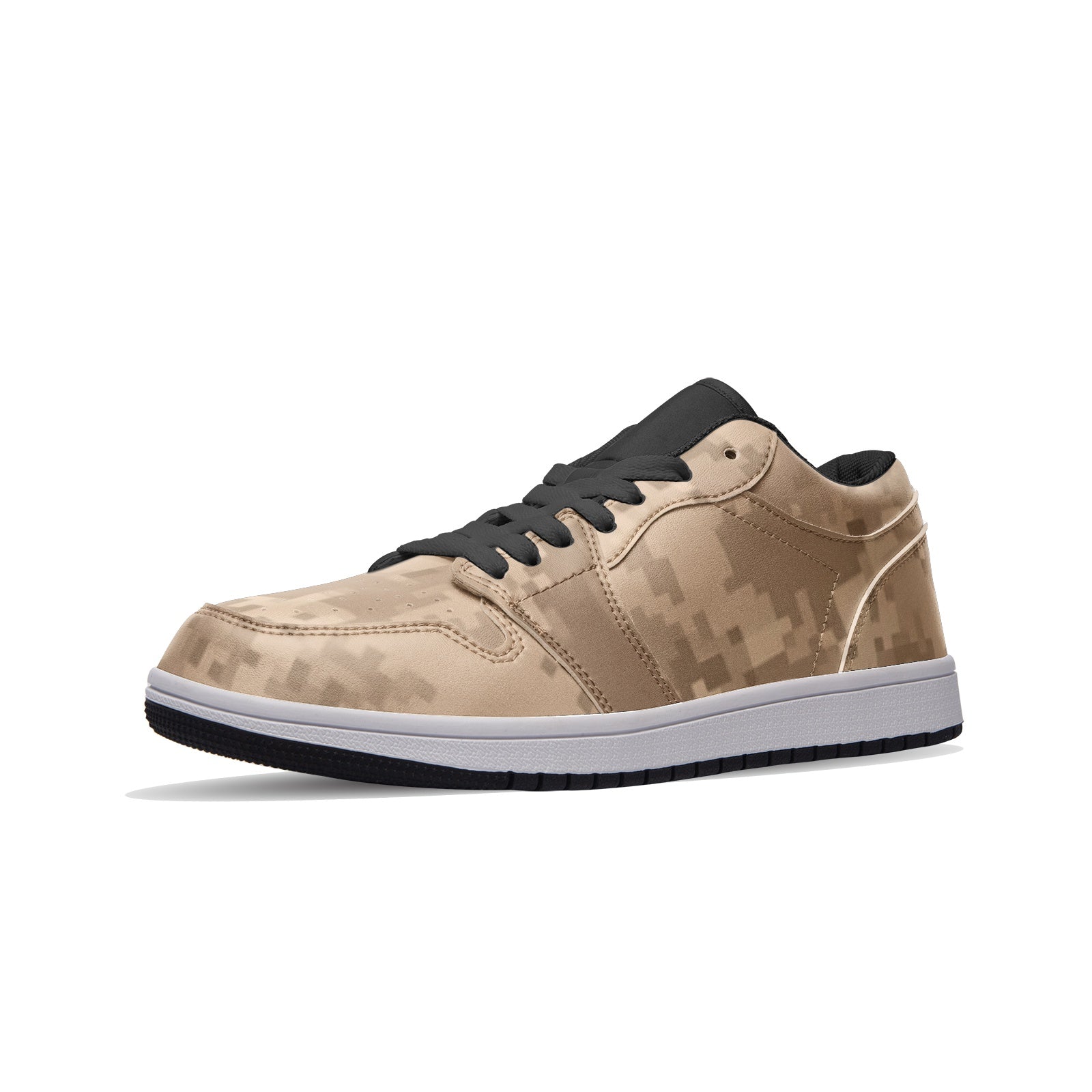 Pixel Brown Camo Sneakers | Unisex Low Top Leather