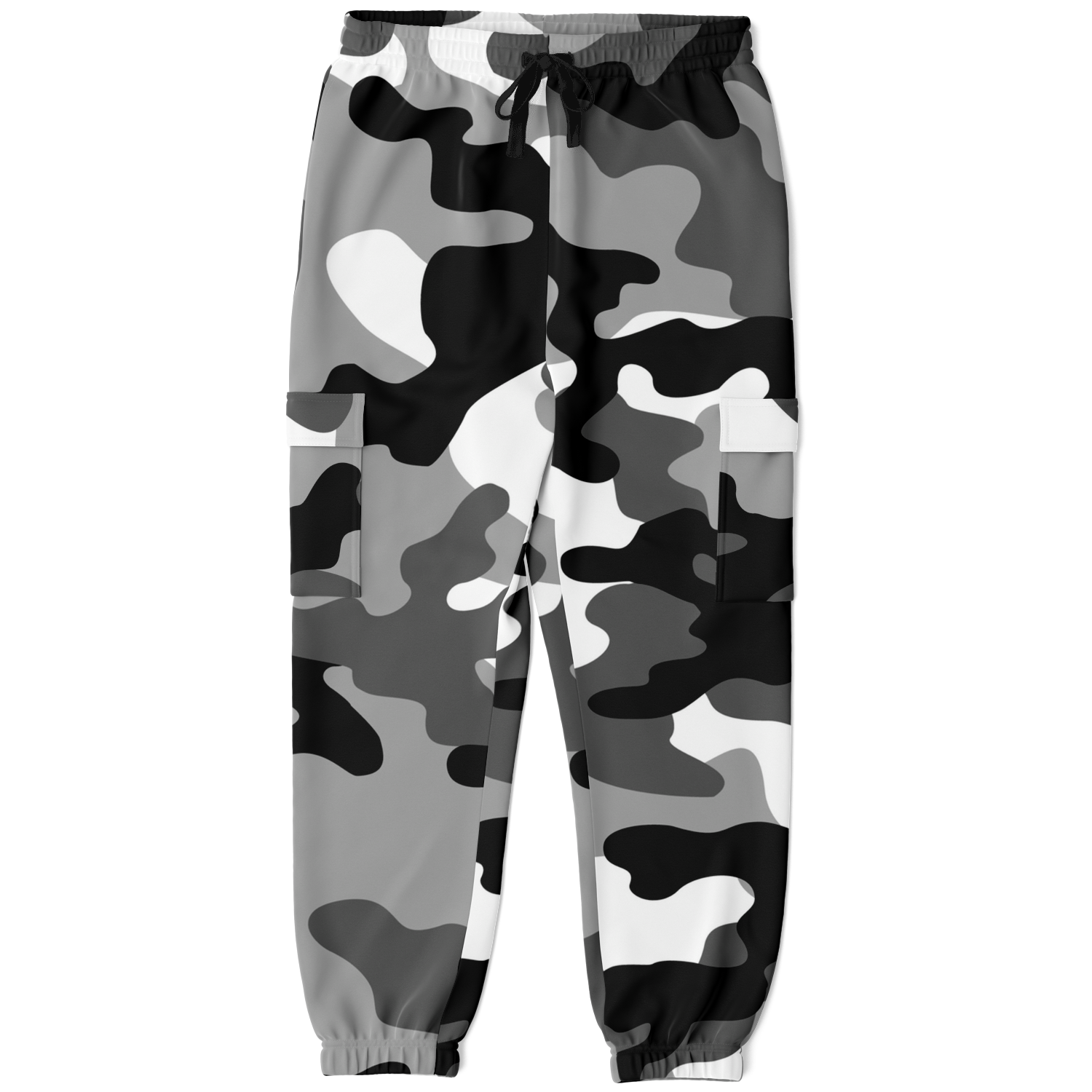 Camo Cargo Pants | Unisex | Black, White & Gray Camouflage