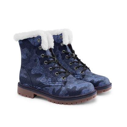 Snow Camo Boots | Denim Blue Camouflage