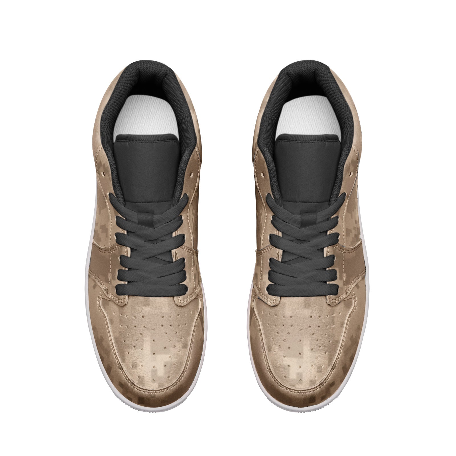 Pixel Brown Camo Sneakers | Unisex Low Top Leather