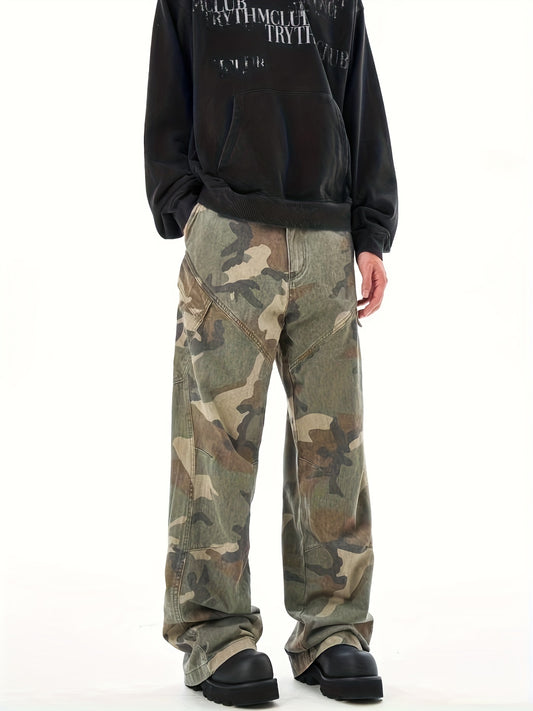 Men's Camo Cargo Jeans | Casual Denim with Pockets