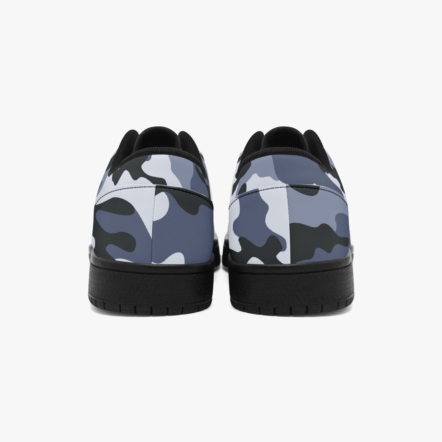 Camo Sneakers | Light Blue Low-Top Leather Camouflage Shoes