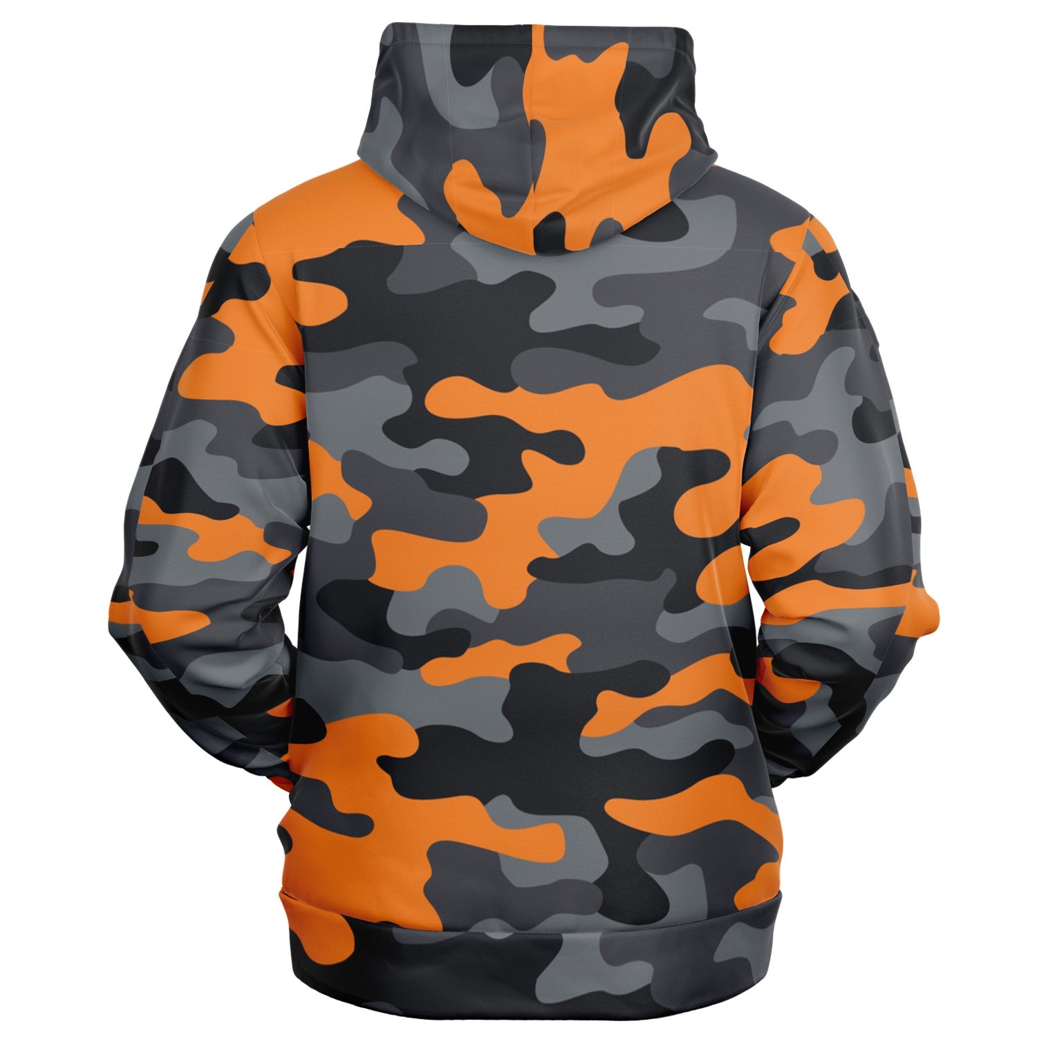 Zip-Up Hoodie | Orange, Black, and Gray Camouflage