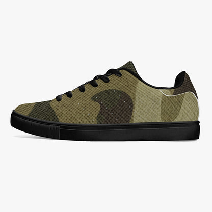 Camo Sneakers | Classic Low-Top Leather | Green Fabric