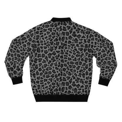 Leopard Jacket | Men's Classic Bomber | Gray & Black