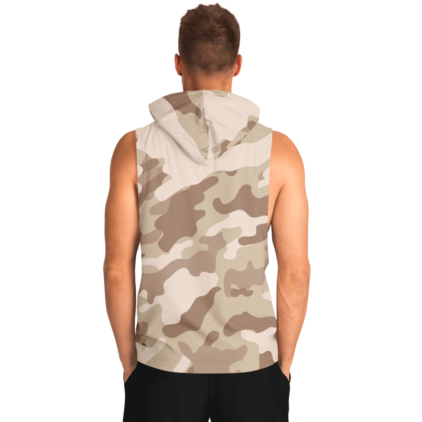 Sleeveless Hoodie | Brown Desert Camouflage