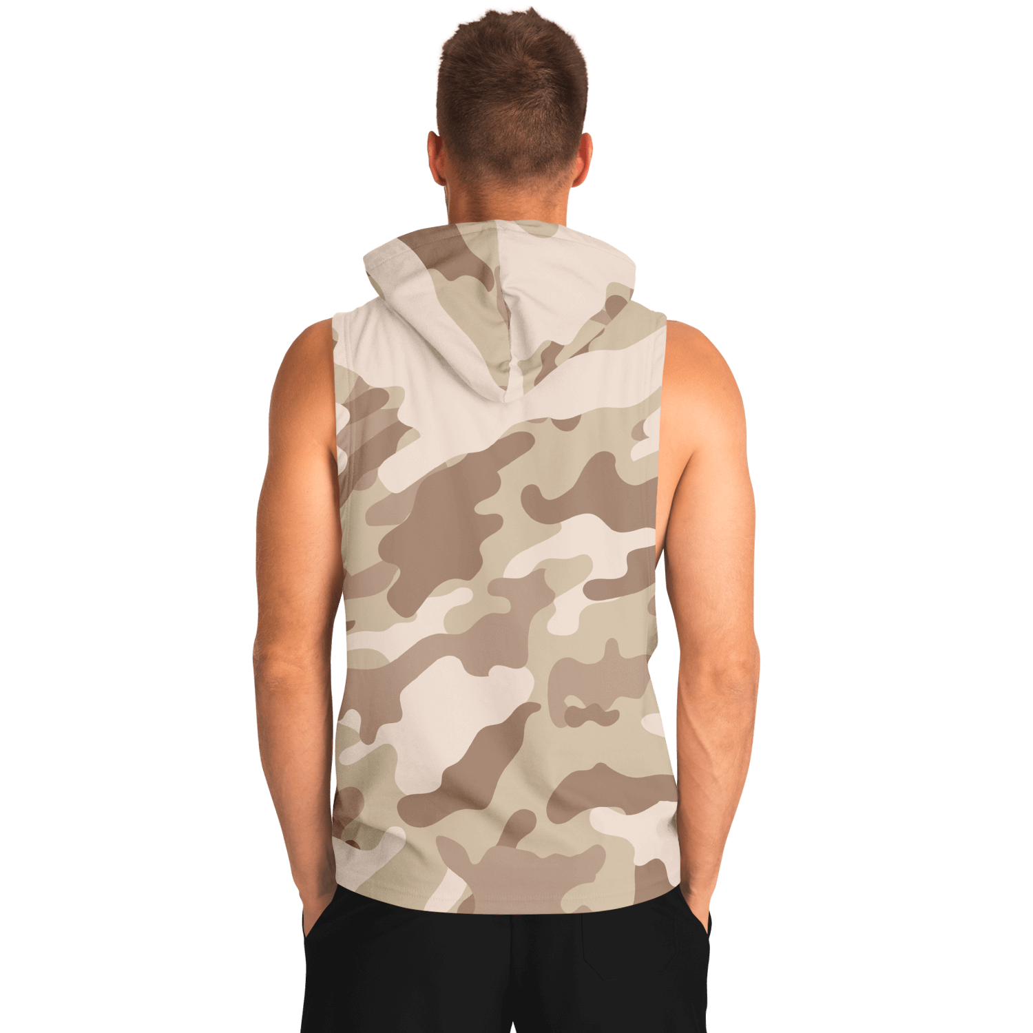 Sleeveless Hoodie | Brown Desert Camouflage