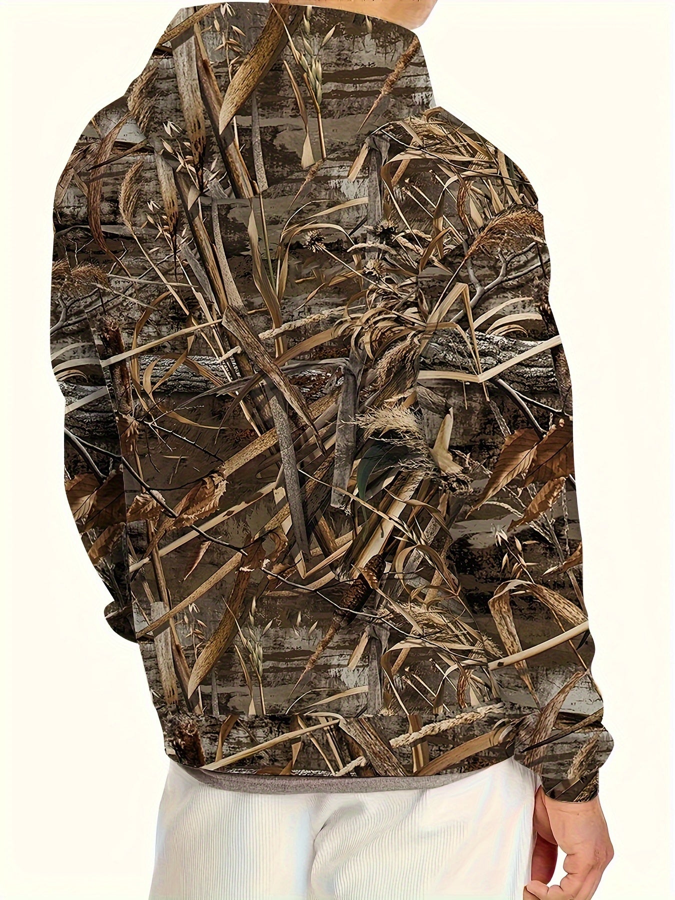 Men's Zip-Up Hoodie with 3D Deadwood Print