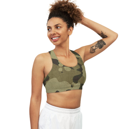 Camo Bra | Green Fabric Sports Camouflage