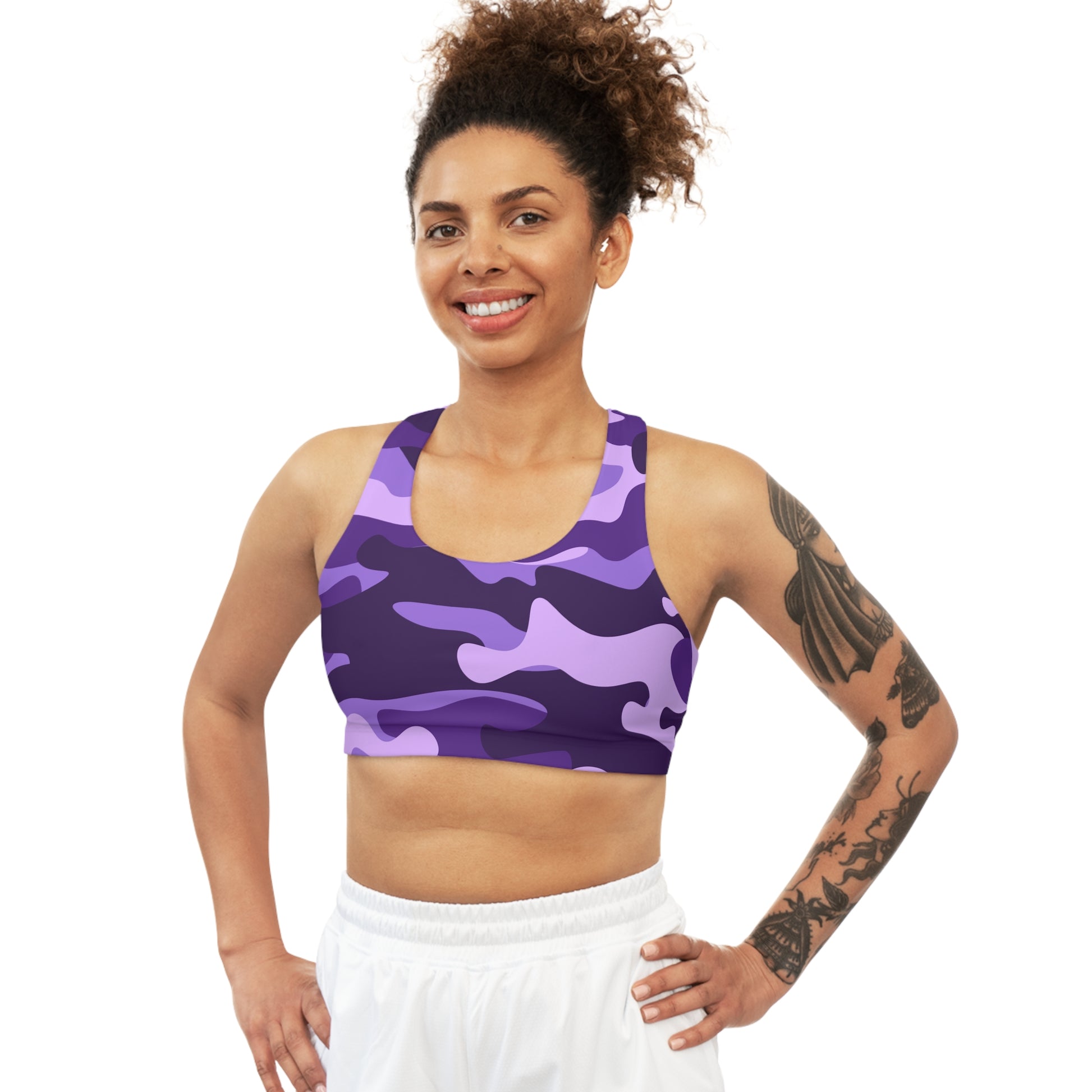 Camo Bra | Purple, Blue and Mauve Sports Camouflage