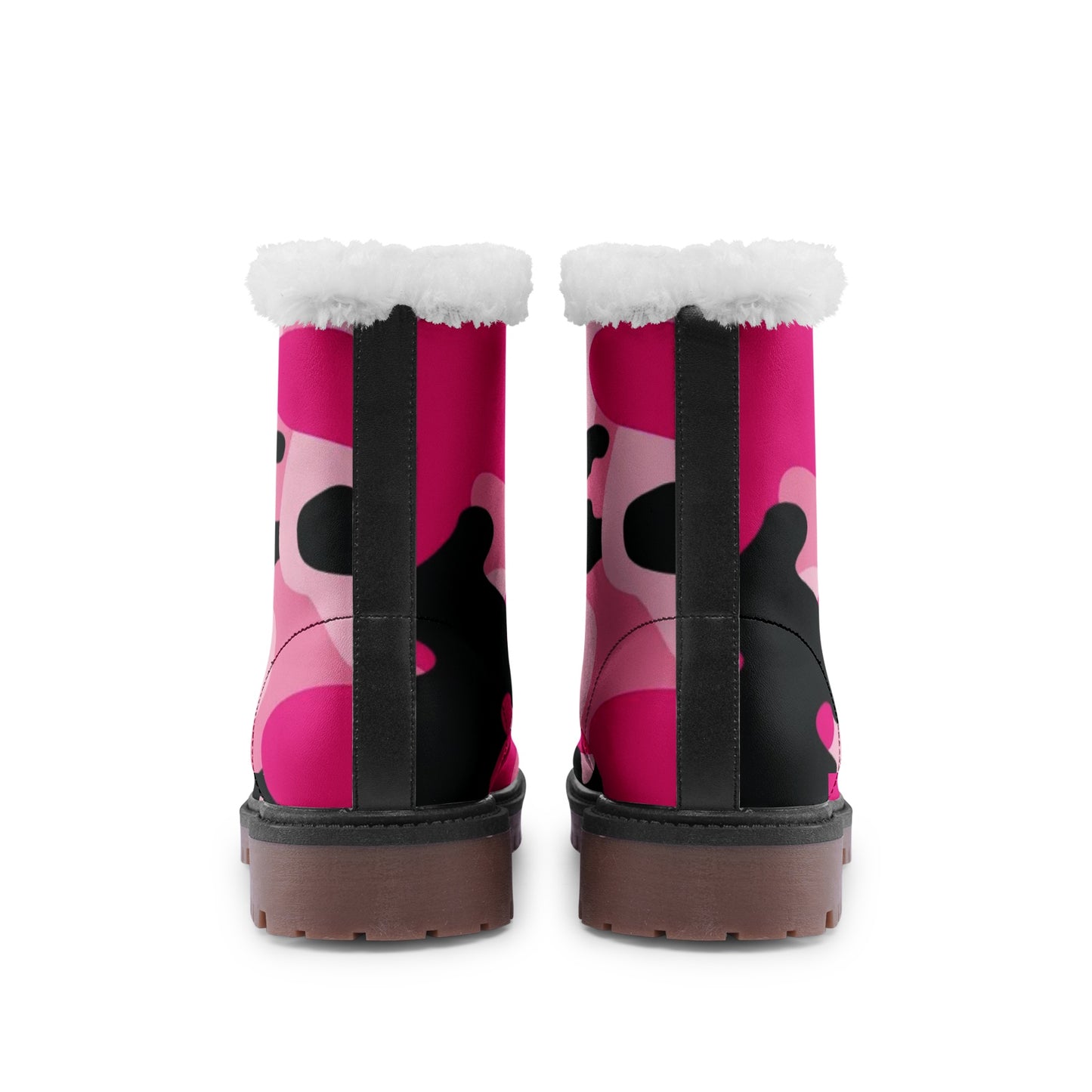 Snow Camo Boots | Pink, Black, & Cerise Camouflage