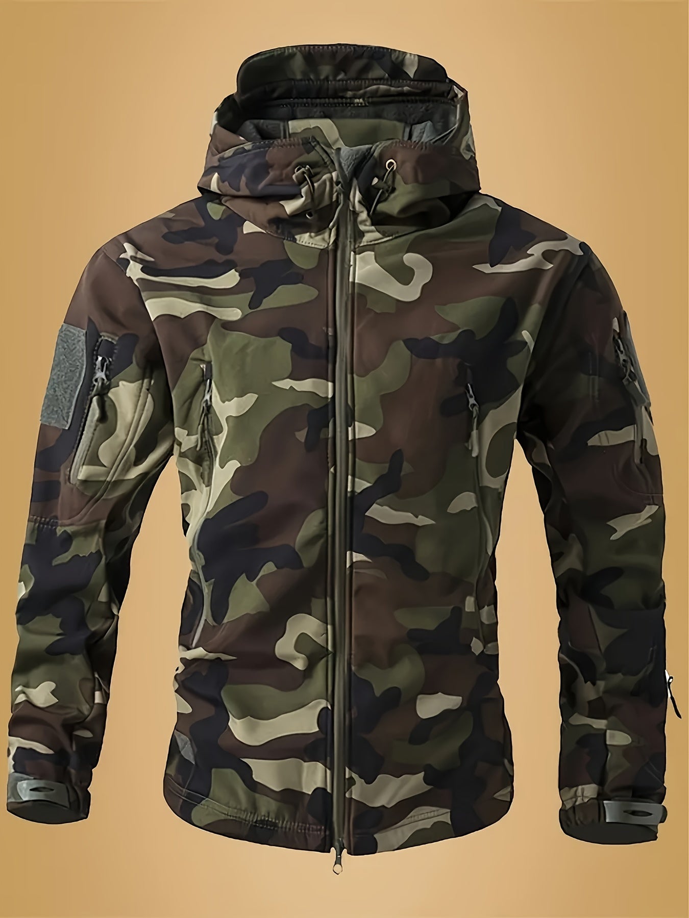 Men's Camo Softshell Jacket | Waterproof Hooded Outdoor Gear