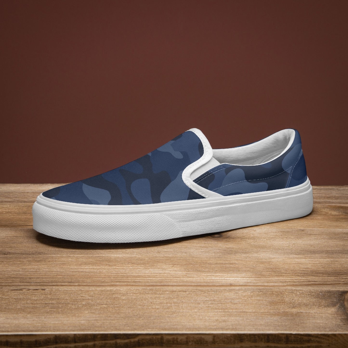 Camo Slip-On Shoes | Deep Blue Camouflage