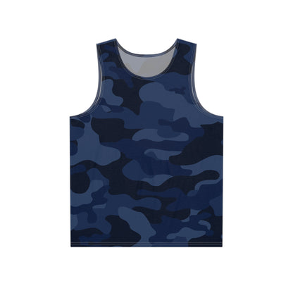 Men's Camo Tank Top | Deep Blue Camouflage | Loose Fit