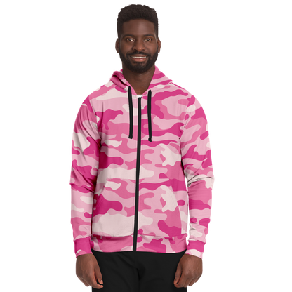 Zip-Up Hoodie | Lavender Pink Camouflage