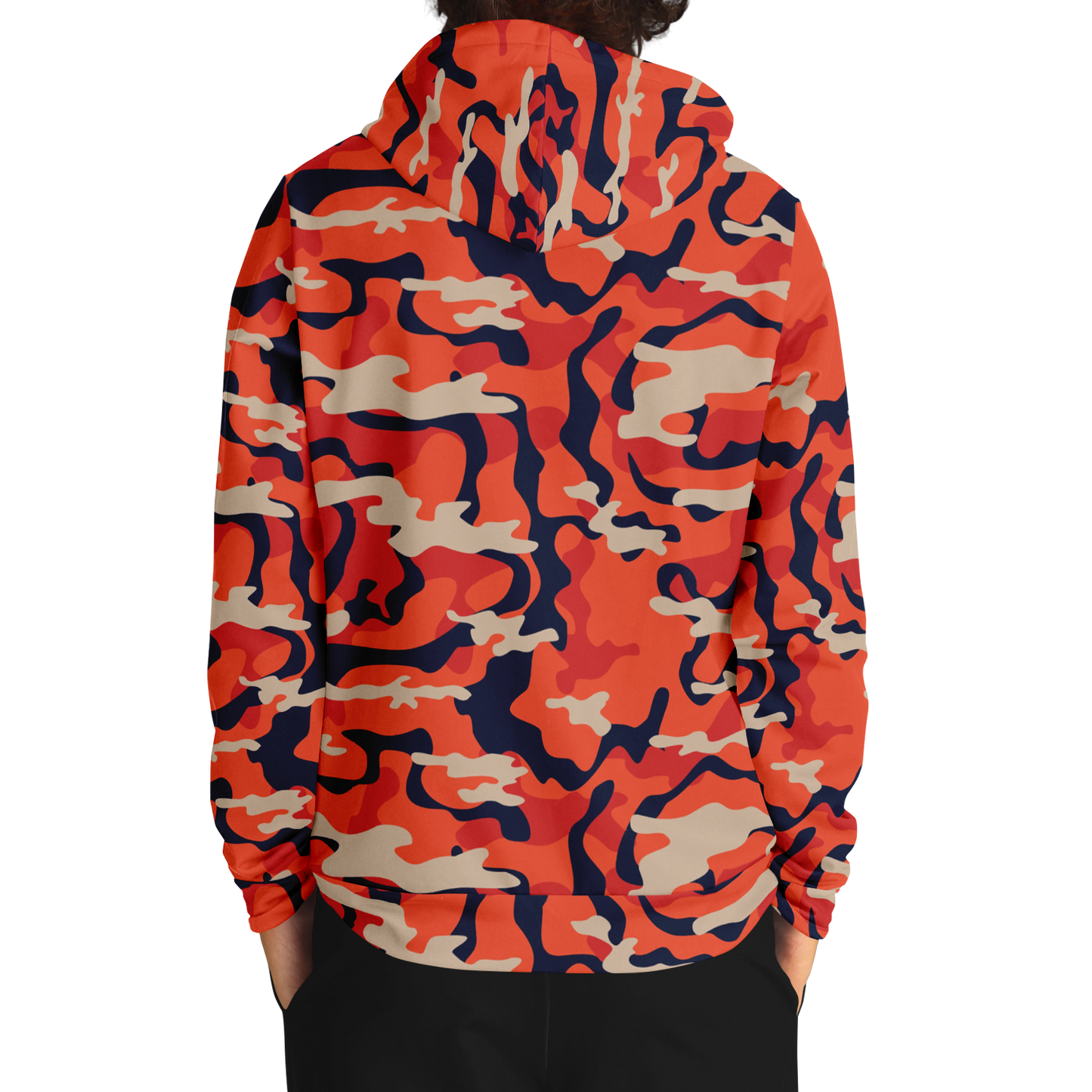 Camo Hoodie | Carmine Pink, Blue and Tan Camouflage